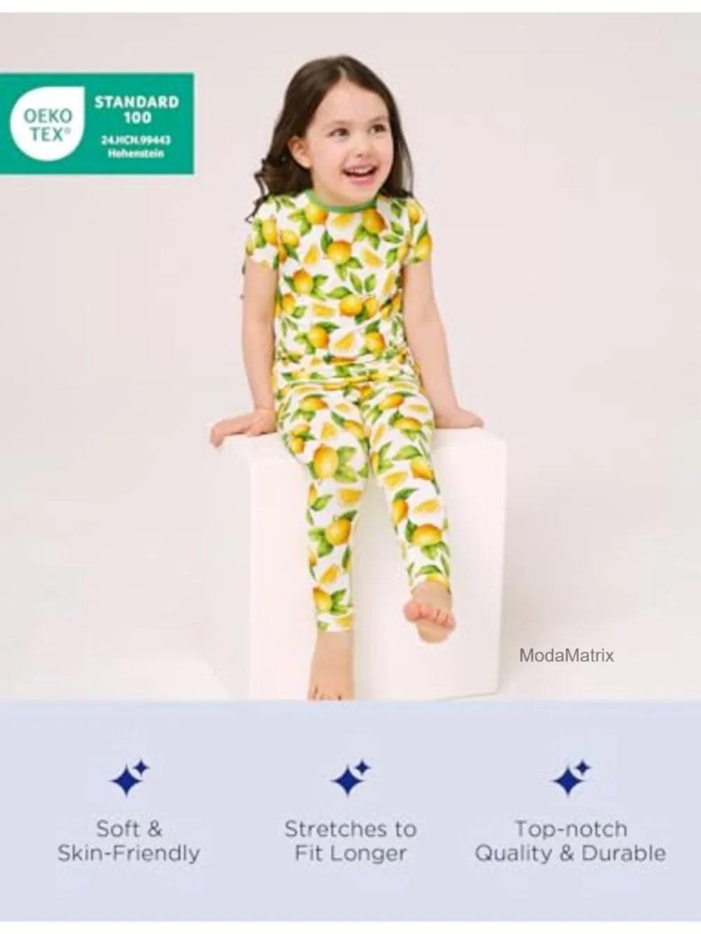 Toddler Girls Short Sleeve Pajama Set Bamboo Viscose